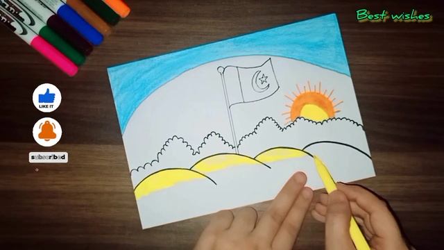 Independence Day Drawing 🇵🇰 // 14 August Easy Art // Pakistan Poster Design idea смотреть онлайн