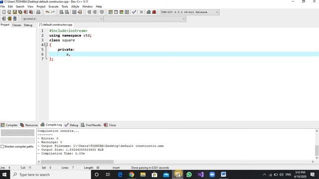 Default constructor in c++/oop/programing/2020/Urdu/Hindi смотреть онлайн