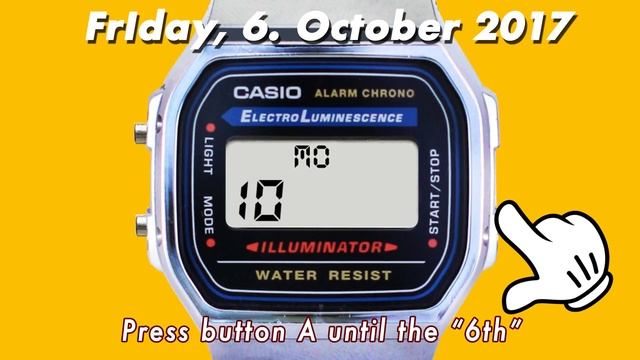 Casio A168 W How To Set The DATE !! (90 Seconds Tutorial) In 4K