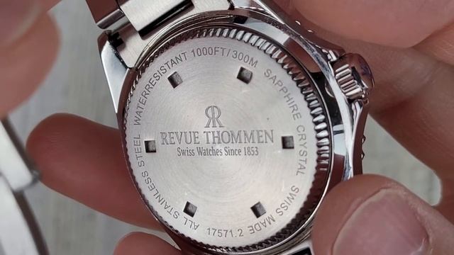 Revue Thommen Men's 17571.2136 'Diver' Black Dial Stainless Steel Swiss Automatic Watch #watch