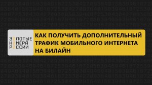Как получить дополнительный трафик мобильного интернета билайн