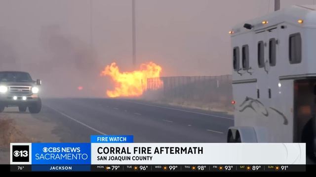 Corral Fire in San Joaquin County now 75% contained смотреть онлайн