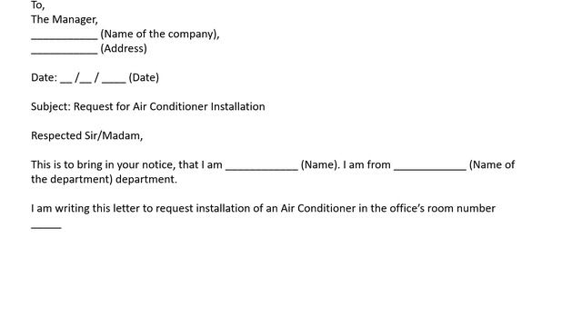 Request Letter Format For Air Conditioner in Office – Letter For New Air Conditioner in Office смотреть онлайн