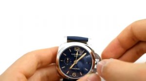 Panerai LUMINOR 1950 3 DAYS blue dial GMT AUTOMATIC ACCIAIO   42