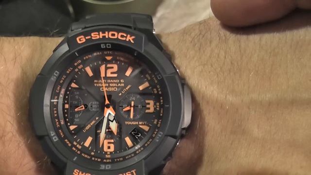 Casio Men's GW3000B-1ACR G-Shock Solar Power Black With Orange Dial Watch смотреть онлайн