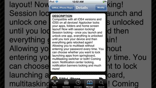 FREE iPhone/iPod App Locker смотреть онлайн