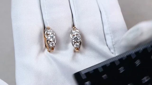 Серьги из золочёного серебра AQUAMARINE с Swarovski А43428-пк смотреть онлайн