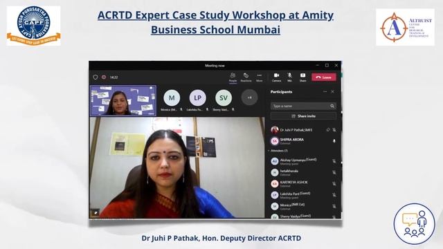 ACRTD Expert Case Study Workshop Amity Business School, Amity University, Mumbai
