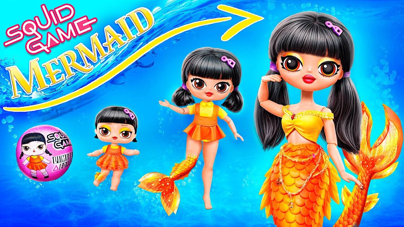 Куклы – русалки растут в Игре в Кальмара 2! 30 идей для ЛОЛ смотреть онлайн