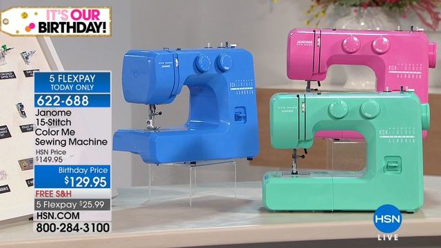 Janome 15Stitch Color Me Sewing Machine with Foot Package смотреть онлайн