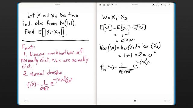 Expectation of the Absolute Value of the Difference of Two Normally Distributed Random Variables. смотреть онлайн