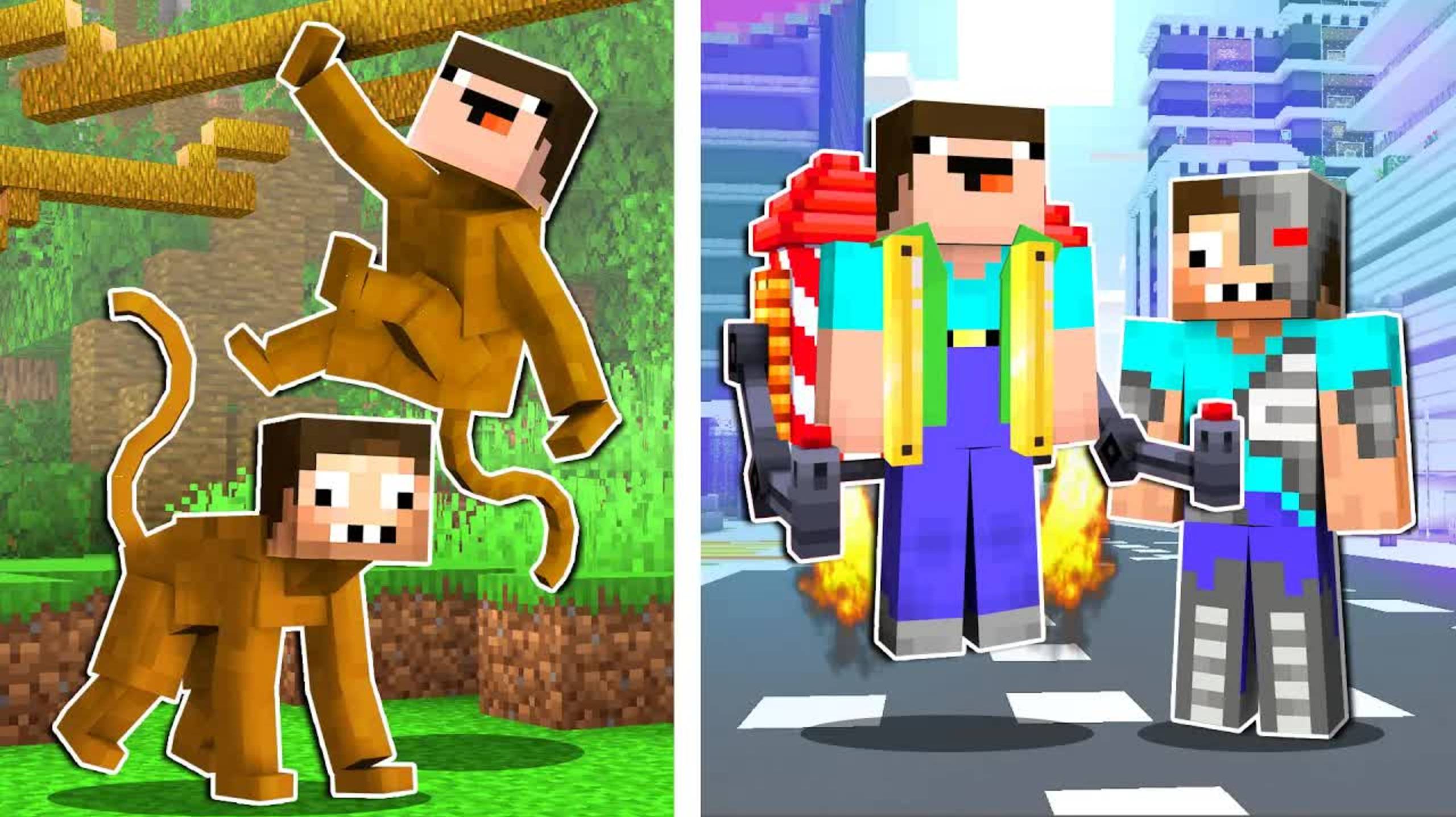 НУБ И ПРО ЭВОЛЮЦИЯ ИЗ ОБЕЗЬЯНЫ В СУПЕР ЧЕЛОВЕКА МАЙНКРАФТ ! НУБИК И ТРОЛЛИНГ ЛОВУШКА MINECRAFT смотреть онлайн