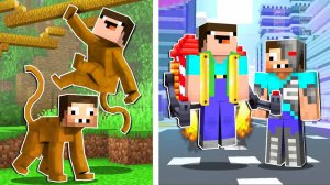 НУБ И ПРО ЭВОЛЮЦИЯ ИЗ ОБЕЗЬЯНЫ В СУПЕР ЧЕЛОВЕКА МАЙНКРАФТ ! НУБИК И ТРОЛЛИНГ ЛОВУШКА MINECRAFT