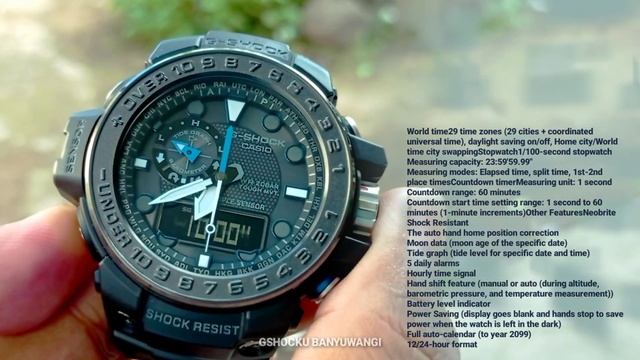 CASIO G-SHOCK GULFMASTER TOUGH SOLAR ATOMIC MULTIBAND 6 WATCH GWN-1000C-1A, GWN1000C смотреть онлайн