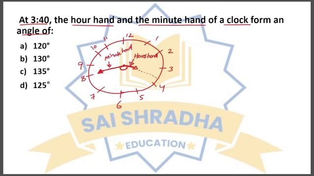 At 3:40, the hour hand and the minute hand of a clock form an angle of ? смотреть онлайн