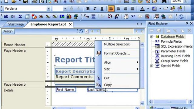 Crystal Reports Tutorial Using the Size & Align Commands Business Objects Training Lesson 3.4 смотреть онлайн