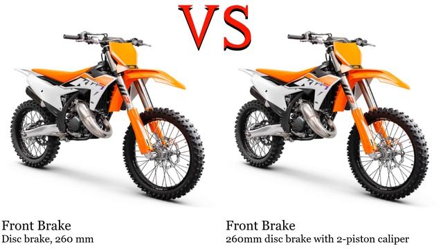 KTM SX 125 Vs KTM SX 525 Test Specification Comparison