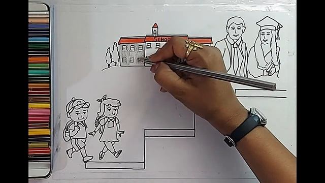 How to draw poster on "My School, My Inspiration" for drawing competition l Navyansh Art смотреть онлайн