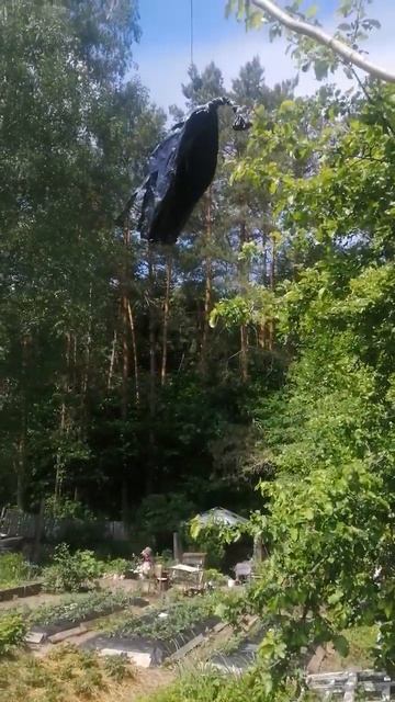 Установка чучелы Вороны от налёта птицы. смотреть онлайн