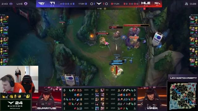 T1 РУБИЛОВО ЗА ТОП 3 LCK ЧЕРЕЗ СМАЙТЫ | T1 VS HLE | LCK SUMMER 2024