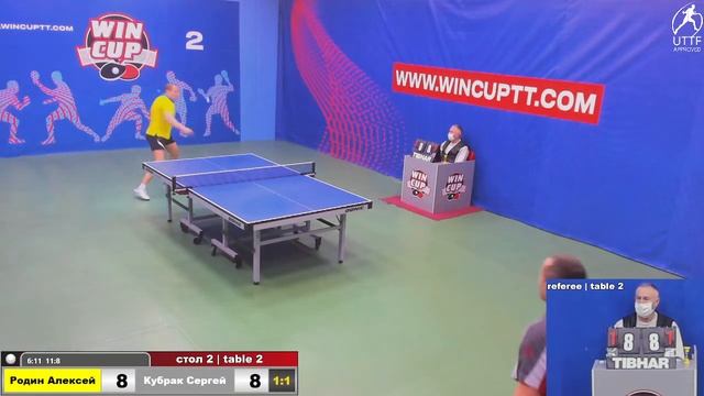 Родин Алексей 3-2 Кубрак Сергей Турнир Восток 4 WIN CUP 29.12.2021. Прямой эфир Зал 2. смотреть онлайн