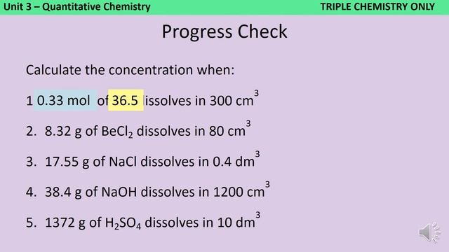 Calculating concentration using moles смотреть онлайн