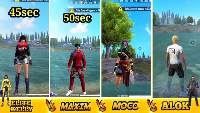 ELITE KELLY VS MAXIM VS MOCO VS ALOK SPEED ABILITY TEST IN WATER ⚡⚡ GARENA FREE FIRE смотреть онлайн