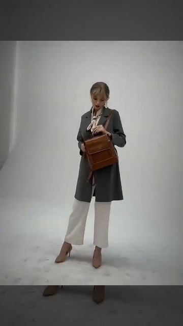 Vintage / Retro Tan Square Satchel Backpacks 2021 Leather Casual Women's Bags смотреть онлайн