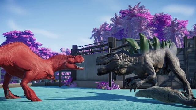 Vastatosaurus Rex Vs Aerosteon,Trex,Spinosaurus,Giganotosaurus Zilladomınus Dinosaurs Fight смотреть онлайн