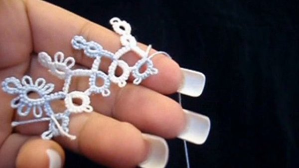Frivolite-Tatting lesson 15 - mock ring