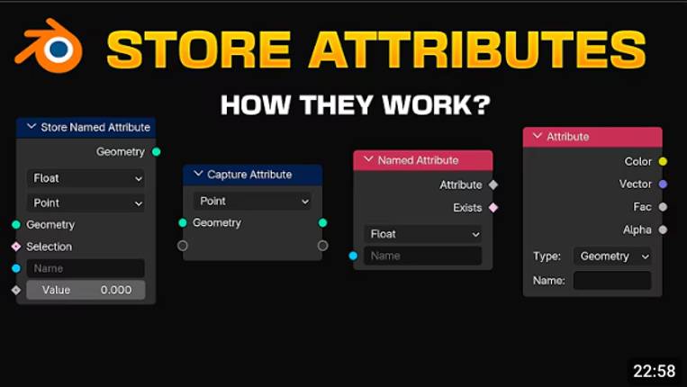 Как использовать Store Named Attribute, Named Attribute and Capture Attribute in Blender смотреть онлайн