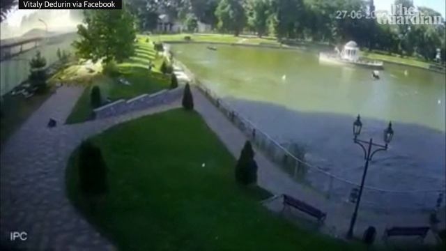 Ukraine mall strike captured on CCTV cameras of nearby park смотреть онлайн