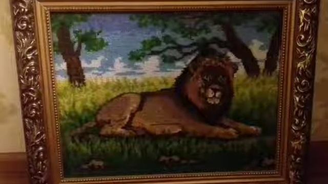 Вышивка бисером. Царь зверей Лёва. смотреть онлайн