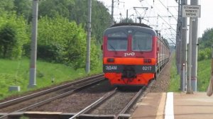 Электропоезд ЭД4М-0217 платформа Портновская 1.06.2019