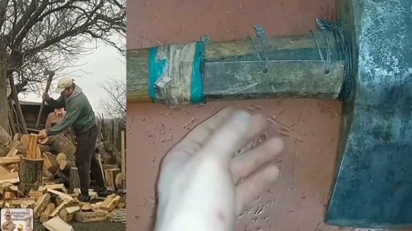 Мой вариант надёжной защиты на 🪓 топорище. На опыте рубки сотен кубометров дров!