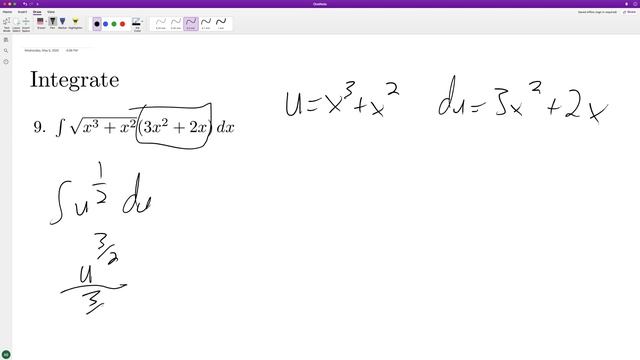 integrate sqrt(x^3 + x^2) (3x^2 + 2x) dx смотреть онлайн