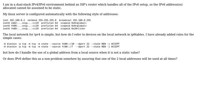 DevOps & SysAdmins: ipv6 firewall - how do I refer to the attached network смотреть онлайн