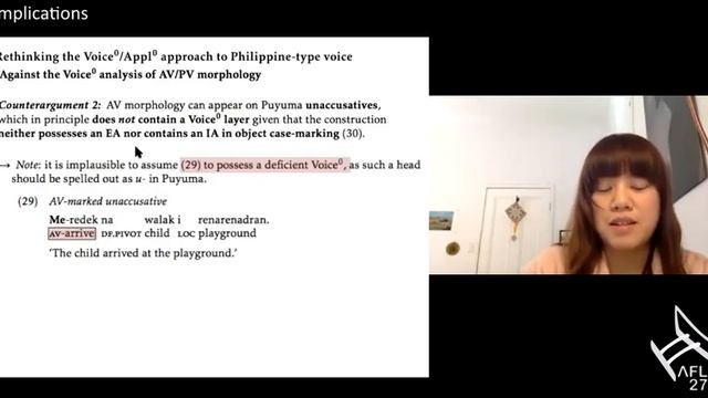 [AFLA27] Philippine- and Indo-European voice: Insights from Puyuma - Victoria Chen and Shin Fukuda смотреть онлайн