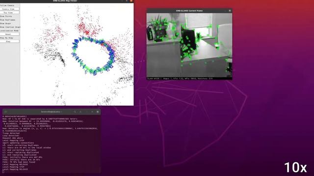 ORB SLAM 3 demo with RealSense 435 monocular camera смотреть онлайн