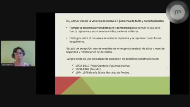 Marina Franco, "Violencia de Estado en el siglo XX argentino", 18/11/2020 смотреть онлайн
