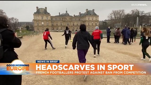 '#FootballForAll', Female footballers protest against hijab ban in Paris смотреть онлайн