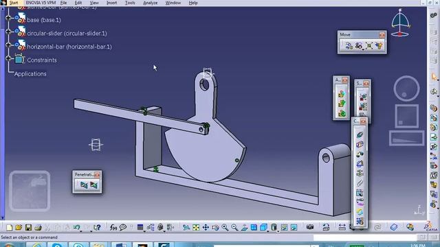 Mechanism Design, Problem 3 Circular Slider , Catia v5, Nader G. Zamani смотреть онлайн
