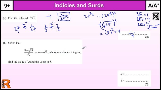Indices and Surds GCSE Maths Higher revision Exam paper practice & help смотреть онлайн