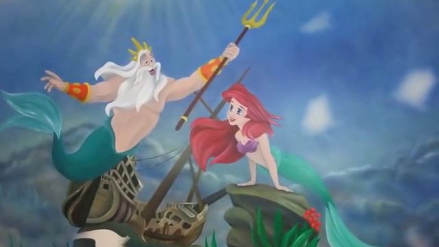 פלורה - ציורי קיר - בת הים אריאל והמלך טריטון. смотреть онлайн