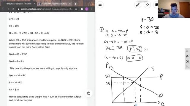 Consider a market where supply and demand are given by QXS = -10 + PX and QXd = 68 - 2PX Suppose th смотреть онлайн