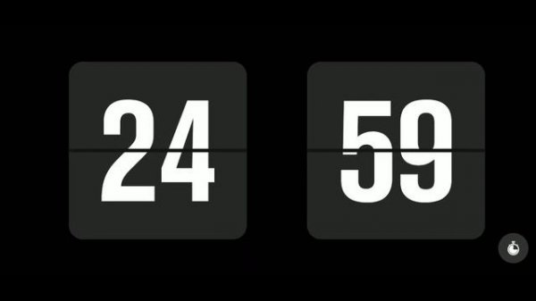 Fliqlo Clock Pomodoro Timer - 4 x 25 minutes Sessions - No Music