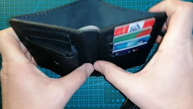 Обзор Портмоне с отделом под монеты из натуральной кожи ручной работы + бесплатная выкройка