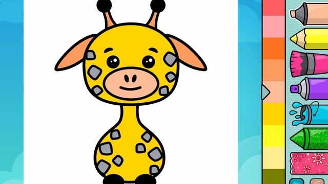 Belajar Mewarnai Jerapah Kuning yang Lucu - The Giraffe [Gambar 17] смотреть онлайн
