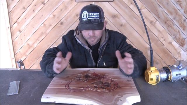 #643 Freehand carving cedar live edge dog lover sign Part 1 смотреть онлайн