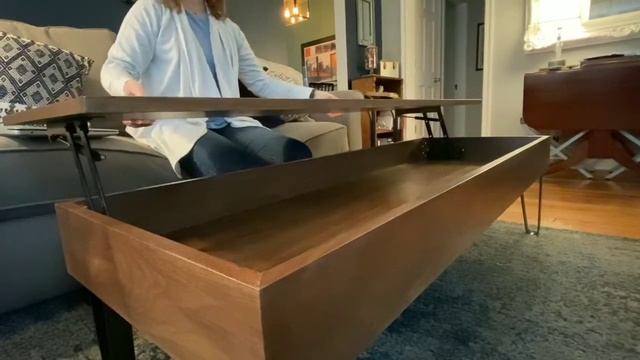 Lift-Top Walnut Coffee Table смотреть онлайн